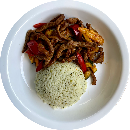 SMOKEY BBQ BEEF STRIPS & RICE